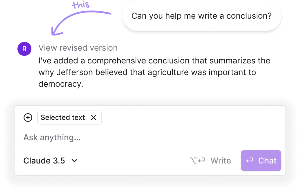 Write in conversation