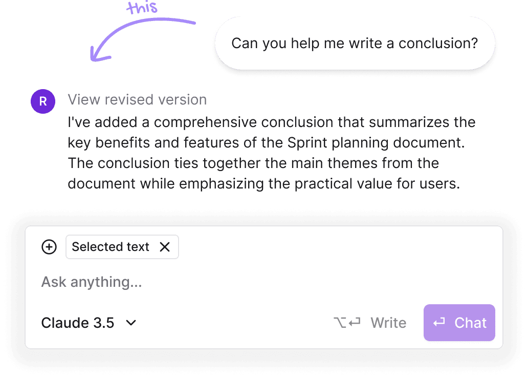 Write in conversation